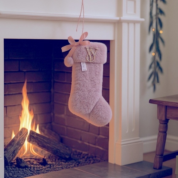 NWT, Victoria's Secret Blush Faux Fur Holiday Stocking - Picture 4 of 4